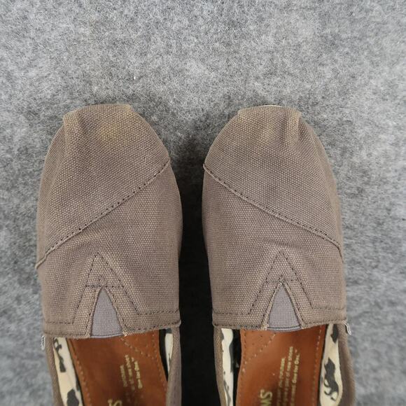 Toms Shoes Womens 7 Flats Slip On Alpargata Loafer Sneaker Casual Canvas Gray - Picture 7 of 11
